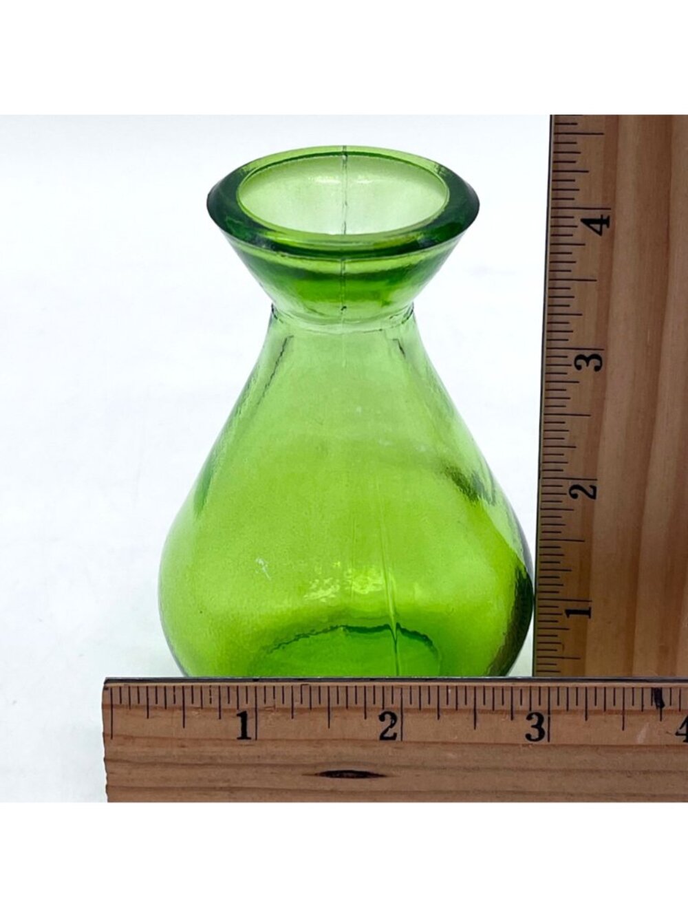 Vintage Couronne Company Apple Green Recycled Glass Bud Vase Made In Spain - Picture 2 of 12